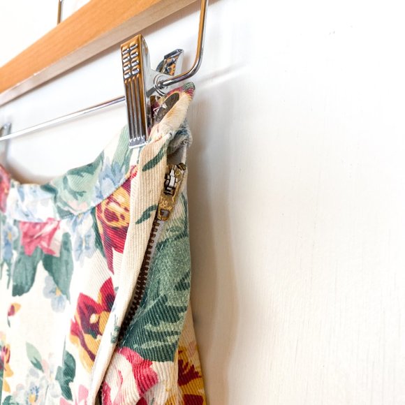 Vintage 80's Denim Floral Mini Circle Skirt - Picture 4 of 4